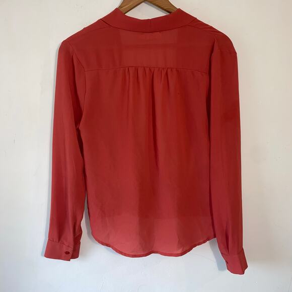 Elodie Red Twist Front Drape‎ Blouse SZ Small Workwear Career Work Top Casual - Picture 2 of 7